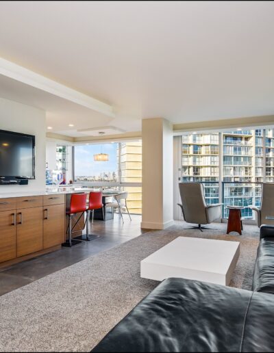 A living room with a couch and tv.